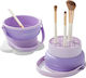 Purple Makeup Brush Cleaning Container