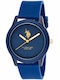 U.S. Polo Assn. Women's Battery Watch with Blue Rubber Strap