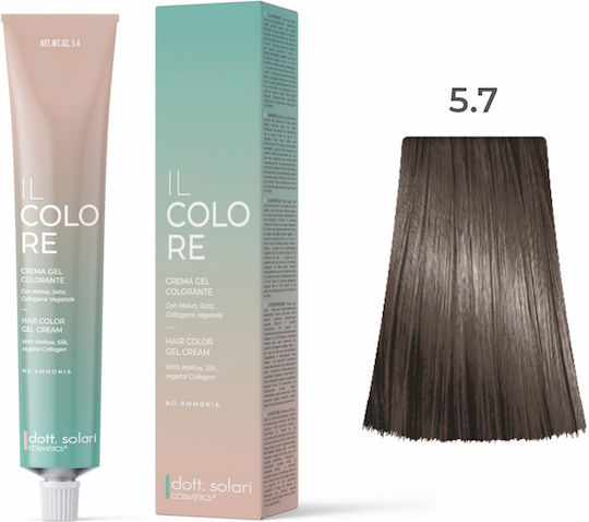 Dott. Solari Haarfärbemittel Ohne Ammoniak Nr. 5.7 Hellbraun Schokoladefarbe 100ml