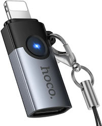 Hoco Otg Konverter Blitzschlag männlich zu USB-C weiblich Gray Hoco Otg Konverter Blitzschlag männlich zu USB-C weiblich Gray