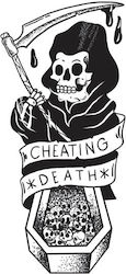 Down N Out Dekorative Aufkleber Cheating Death Reaper Sticker