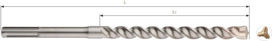 Rawlplug Τρυπάνι με SDS Plus Στέλεχος για Δομικά Υλικά 12x200mm