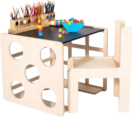 GINGER HOME Kinder Tische Set mit Stühlen für Malerei Beiges