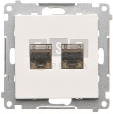 Simon 55 Double Rj45 Category 6 Computer Socket Shielded Anti-dust Modul Graphite Matt T62e.01/116