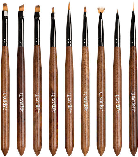 Luxorise Set 9 Professional Nail Brushes Manicure Nail Art Nail Construction