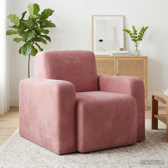 Sessel Aus Samt Rosa 88x90x77cm