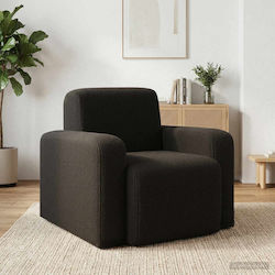 Polyrθóna 88x90x77cm Schwarz Bouclé