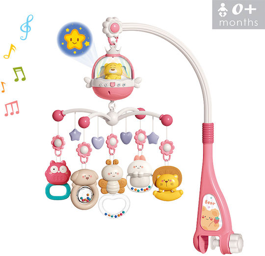 Bebe Stars Hanging Cot Toy with Music, Rotation and Teether for Newborns