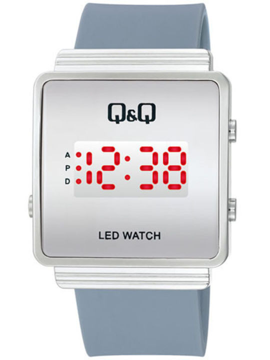Q&Q Digital Herrenuhr mit Batterie und grauem G...