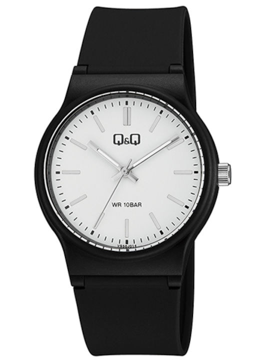 Q&Q Мъжки часовник 38mm На батерия с Черна Кауч...