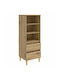 Wall Living Room Display Cabinet Made of Particle Board with Windowed Oak 40x36x110cm