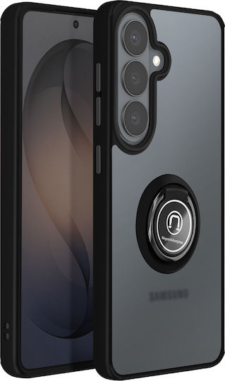 Avizar Case Galaxy S26 Plus Rigid Protection 360° Rotating Ring Black Transparent