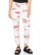 Дамско Текстилно Панталон в Boyfriend Кройка White/red