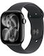 Apple Generalüberholte Smartwatch Series 11 Aluminium 42mm Note A Jet Schwarz Aluminium Gehäuse mit Schwarz Sportarmband M/L