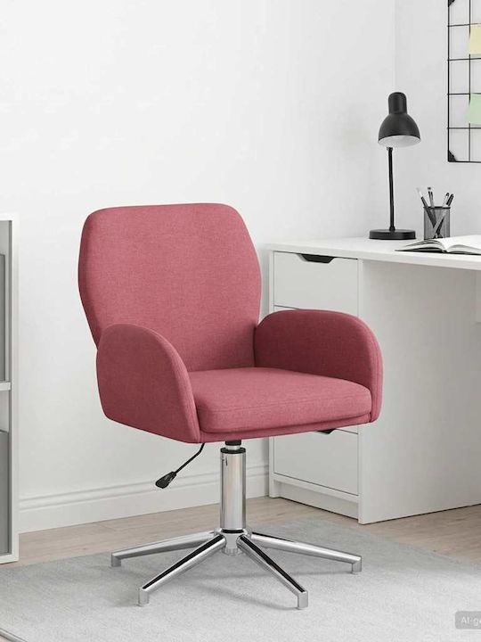 Swivel Visitor Chair with Arms in Red Colour 54x58x90cm
