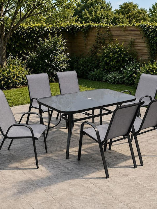 Garten- und Outdoor-Möbelsets Rio 6 Stück Schwarz E250,11