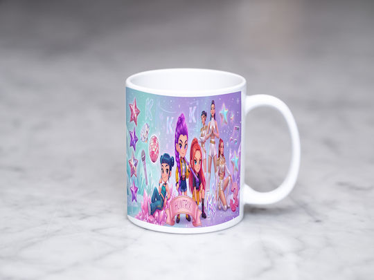 Digital Place Дизайн K-pop Demon Hunters Керамична Бяла Чаша 330ml