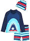 Queen Mother Shark Детски костюм за баня Комплект Blue Shark