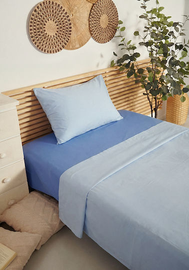 Comfort Comfort Bettlaken Set Für Einzelbett 160x265cm Hellblau 3Stücke