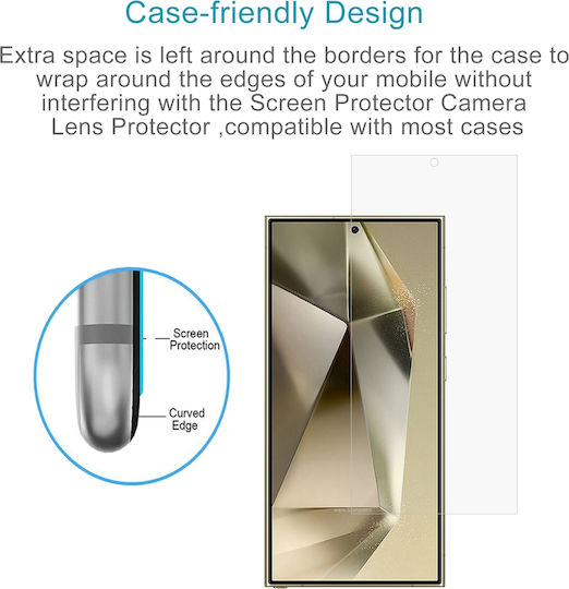 Compatible with Samsung Galaxy S24 Ultra 5g Tempered Glass Film 0.26mm 9h 2.5d Does Not Support Fingerprint Recognition
