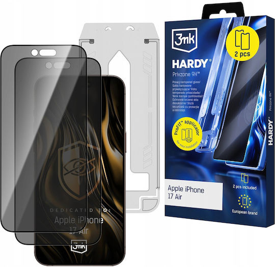 3mk Pack 2 Tempered Glass Iphone Air Privacy Transparent Black