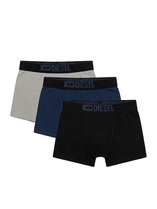 Diesel Umbx-Damien Men's Boxers Grey- Black- Bl...