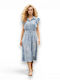 Sommer Midi Hemdkleid Denim Hellblau