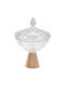 Keskor Glass Sweet Jar with Lid 18x18x28cm Gold