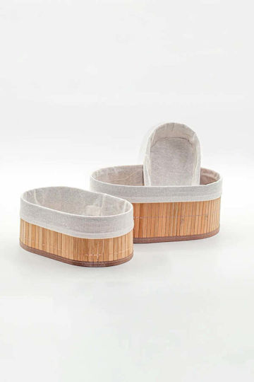 SteweHome Aufbewahrungskorb Bamboo Braune 22x12cm 3 Stück