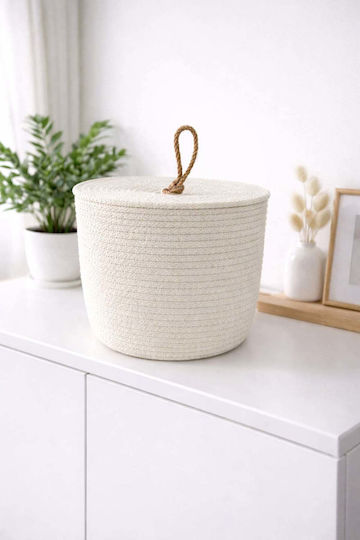 SteweHome Fabric Storage Basket with Lid 20x20x20cm 10 Pieces