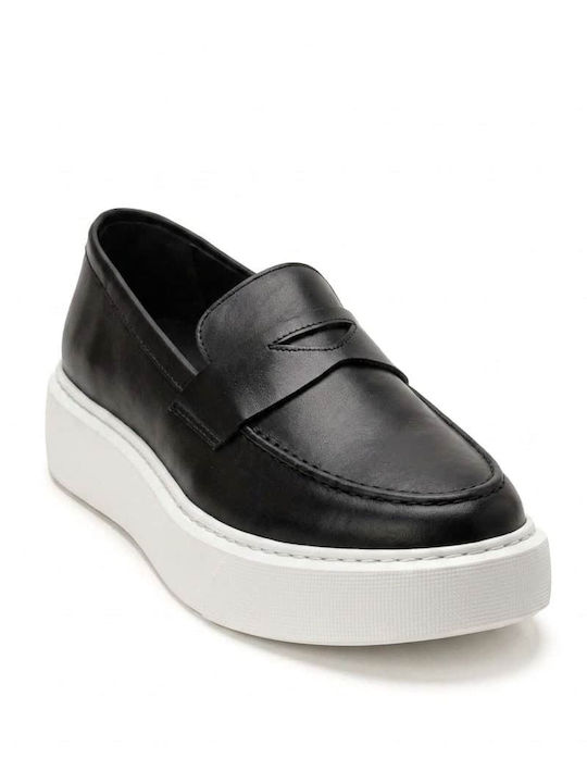 Δερμάτινα Ανδρικά Loafers σε Μαύρο Χρώμα