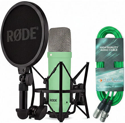 Rode NT1 Signature Series Microfon Condensator pentru Vocală în Culoare Verde + Cablu XLR