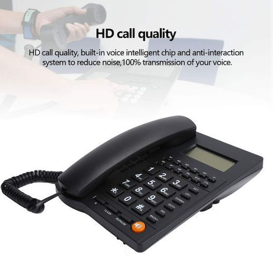 Corded Desktop Phone HD LCD Screen Hands-Free Listening Ez2438