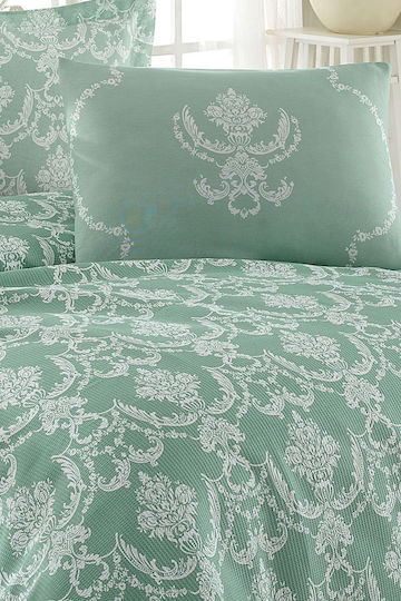 SteweHome SteweHome Piqué Decke Set Einzeln 160x235cm Grün