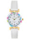 Perfect Kommunion Analoge Kinderuhr 25mm Weiß mit Gummiarmband