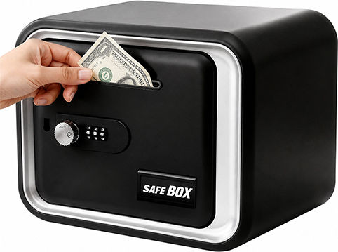 Piggy Bank Safe Box 23.5×14.5x18cm Safe Box Piggy Bank Mzl6811a Black