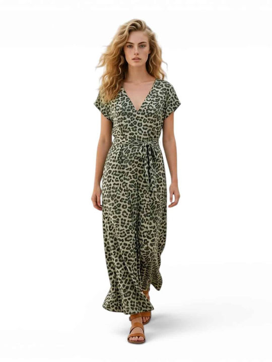 Summer Khaki Animal Print Dress