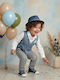 Lollipop Baptism Suit For Boy Blue K2617