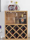 Bakaji Free Standing Wooden Wine Rack for 8 Bottles Brown 51x28x63cm