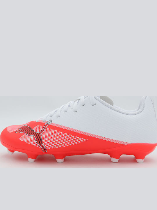 7 Play FG/AG Kids Soccer Cleats With Molded Studs White