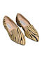 Leather Women's Moccasins In Beige Colour