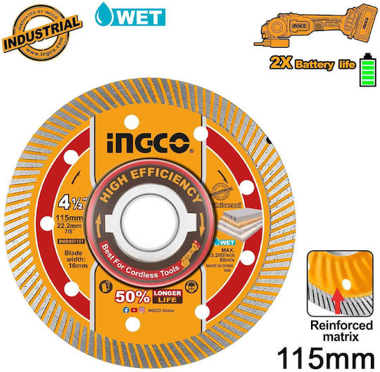 Ingco Cutting Disc for Construction Materials 115mm