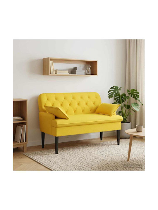 Light Two-Seater Couch Light Yellow 111x68x80cm