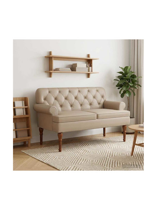 Two-Seater Velvet Couch Cappuccino 120x65x77cm