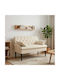 Two-Seater Couch Cream 111x68x80 cm
