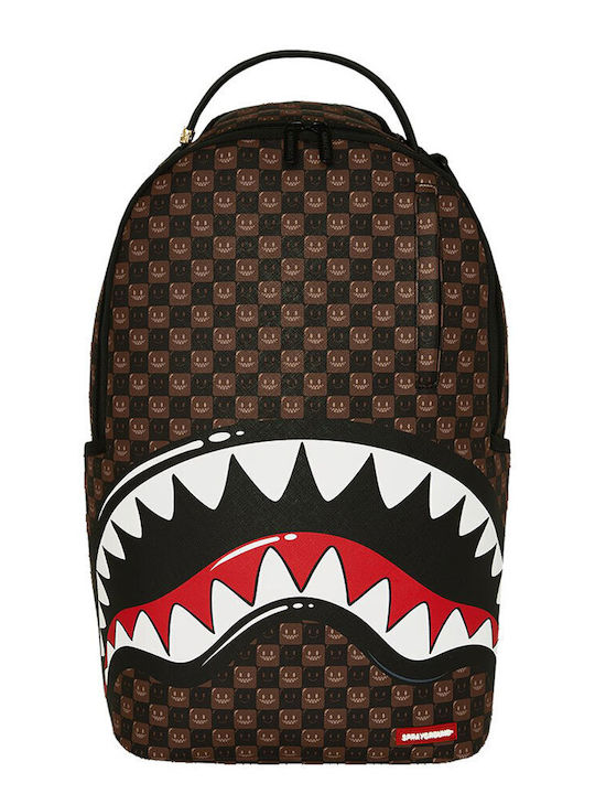 Sprayground Sharks In Paris Wtf Bubble Brown Check School Backpack Brown