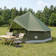 vidaXL Σκηνή Camping Teepee Πράσινη 4 Εποχών 40...