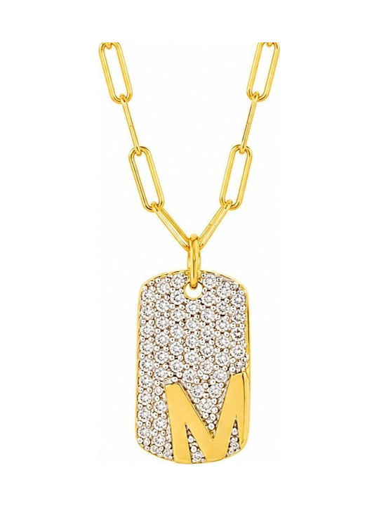 Jools Necklace Talisman Monogram M From Gold Pl...