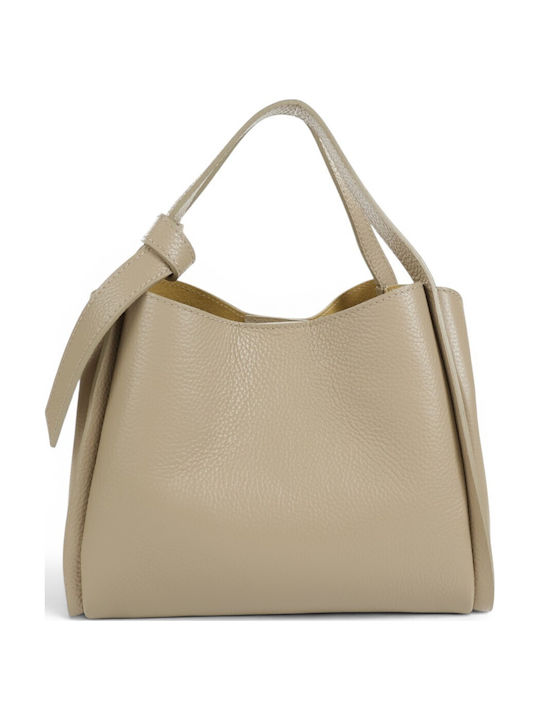 Leather Women's Shoulder Bag Taupe
