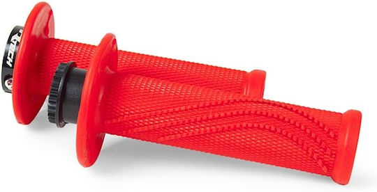 Racetech Mânere Pentru Ghidon De Motocicletă R20 Blocare 22/25mm Roșu Neon + 8 Adaptoare